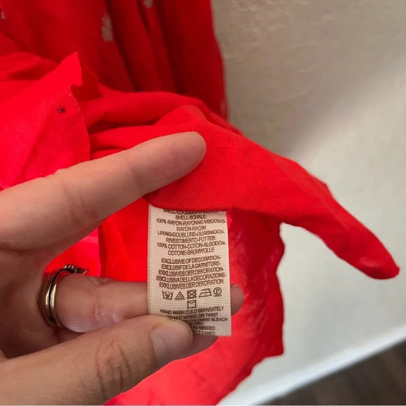 Free People Dress Women's Small S Sweet Tennessee Red Embroidered Tomato Girl - Picture 10 of 10